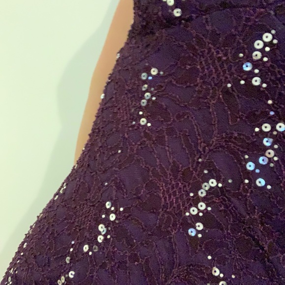 Sequinned Grape Long Dress - Picture 3 of 4